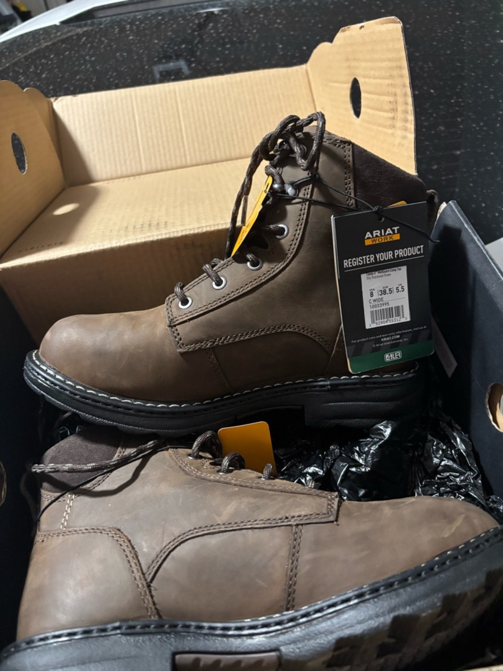 Ariat Men’s Brown Work Boots - Sturdy Lace-Up Safety Boots